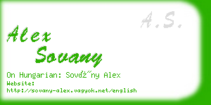 alex sovany business card